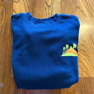 Original Use Navy Sweatshirt with Tropical Graphic